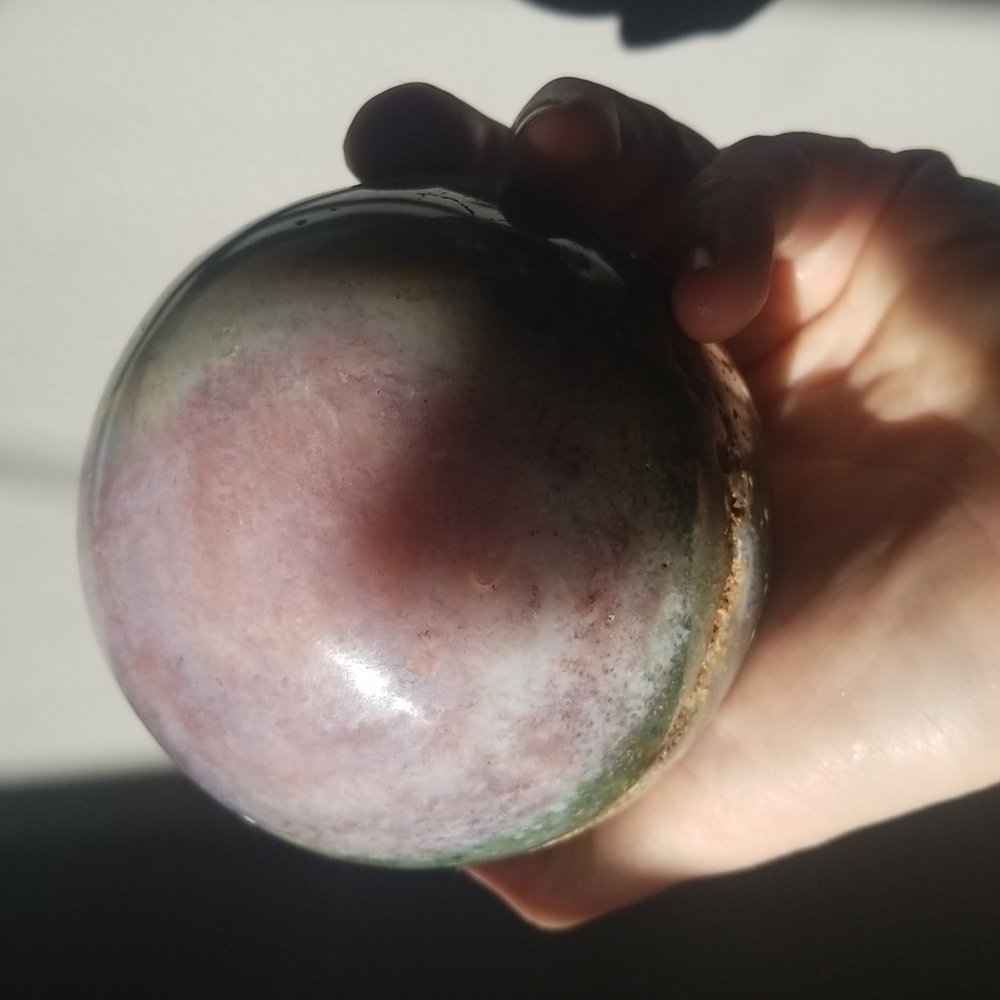 LARGE Ocean Jasper Sphere. Almost 2lbs!!